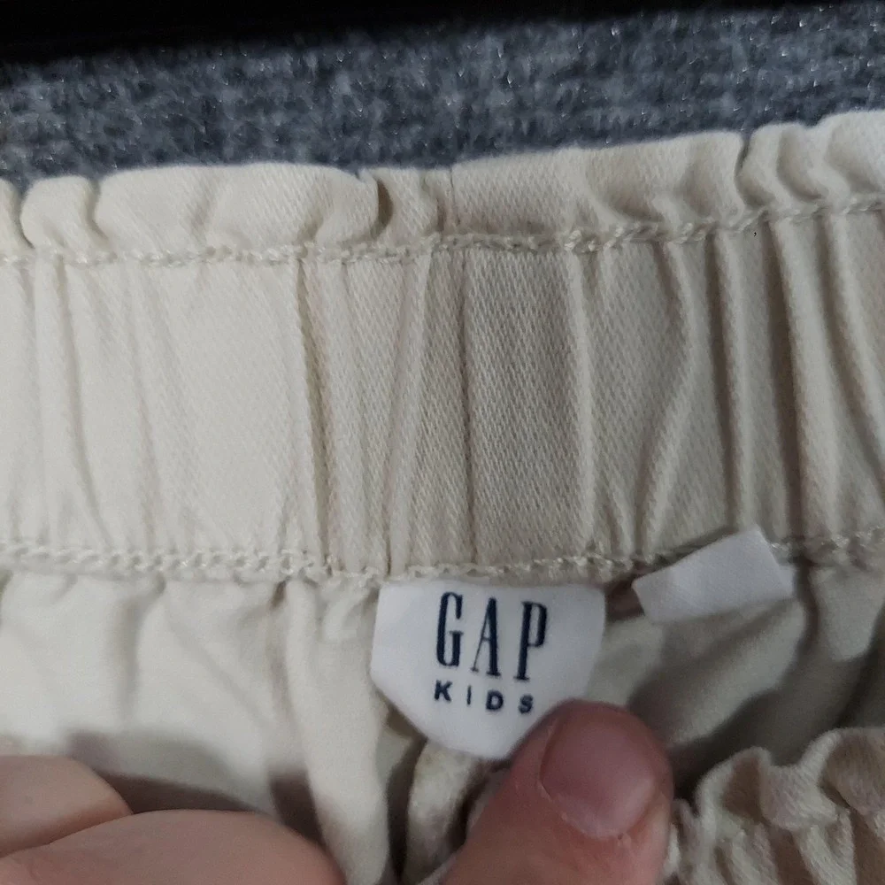 Gap Cargo Pants Kids 12 Beige‎ Elastic Waist Pull On Twill Pockets Casual Y2K
